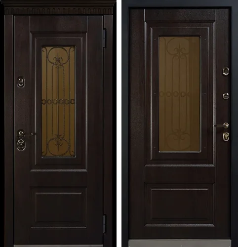 Входная дверь со стеклопакетом №4 размером 860x2050 мм