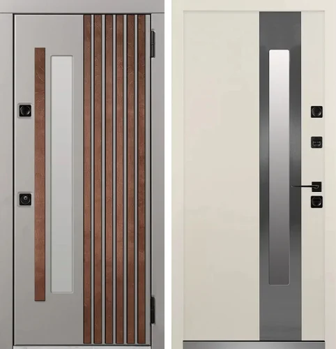 Дверь входная металлическая со стеклопакетом №4