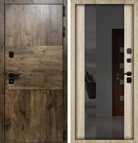 Входная дверь лофт с зеркалом №33