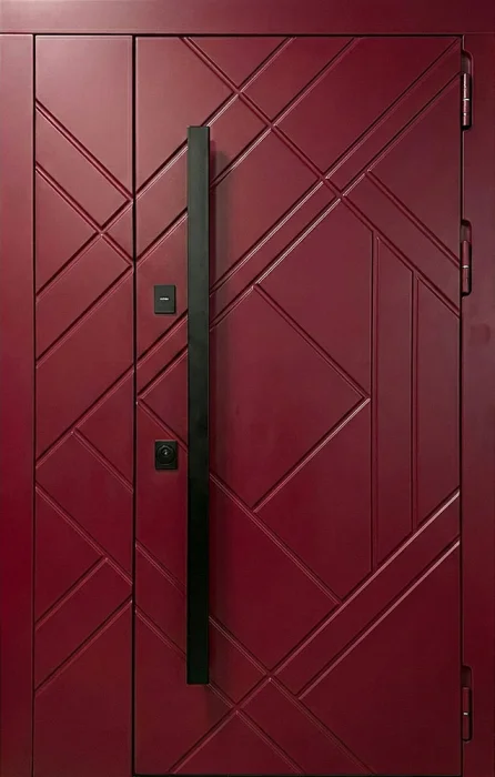 Железная дверь винная модерн с диагональной фрезеровкой для квартиры №92