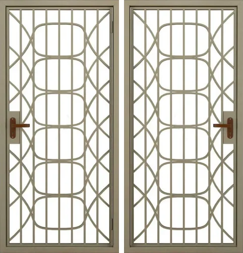 Металлическая дверь на лестничную площадку с решеткой №9