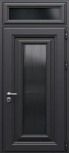 Входная дверь с металлофиленкой и фрамугой №38