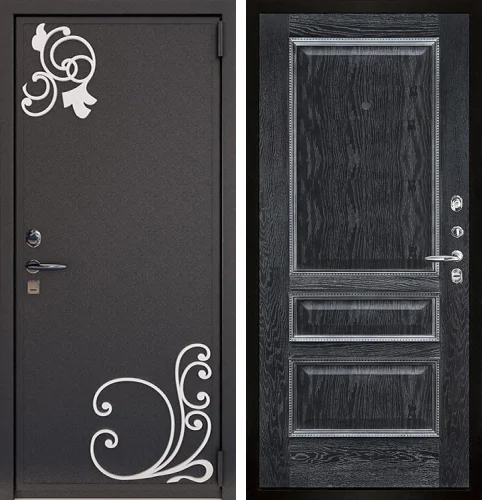 Входная дверь с кованными элементами №13