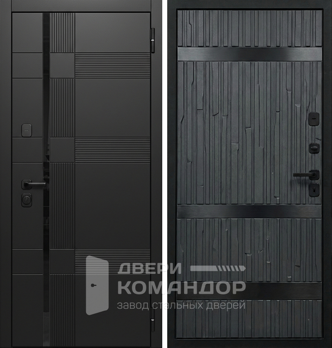 Металлическая чёрная дверь в стиле лофт №207