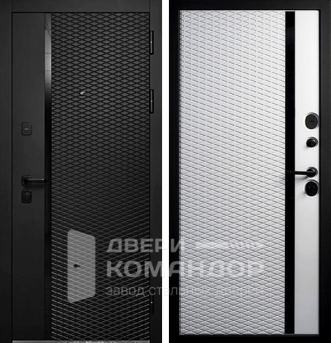 Черная матовая входная дверь №85