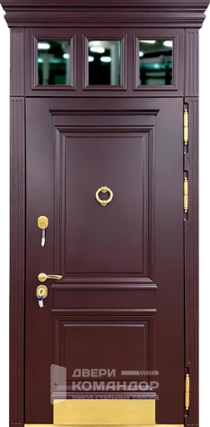 Дверь входная с отбойником и вставкой сверху №77 - наружная сторона