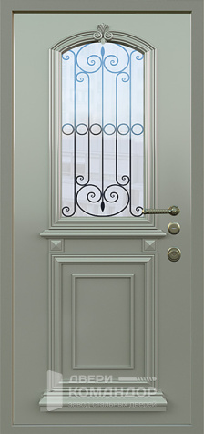 Металлическая дверь со стеклом уличная №20 с замками KALE - внутренняя сторона