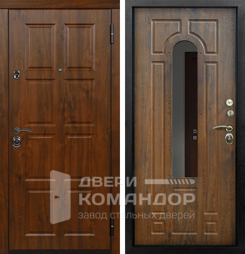 Входная металлическая дверь с зеркалом №10 размером 900x2000 мм