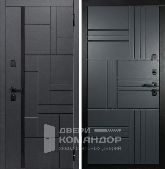 Железная дверь графит в современном стиле №180
