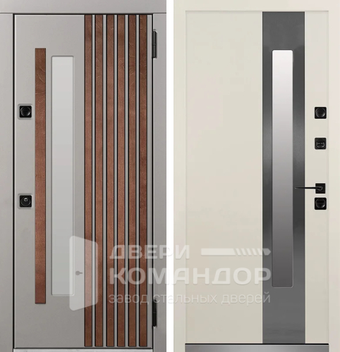 Дверь входная металлическая со стеклопакетом №4