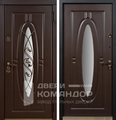 Входная дверь со стеклом в частный дом №13 размером 860x2050 мм