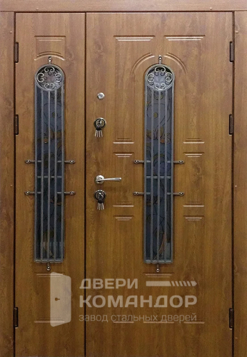 Стальная дверь со стеклом №55 с замками CISA