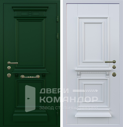 Дверь входная металлическая зеленая №78 размером 960x2050 мм