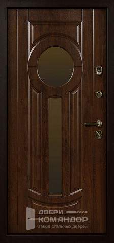 Дверь входная металлическая со стеклом №3 размером 900x2000 мм - внутренняя сторона