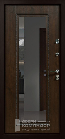 Зеркальная входная дверь в квартиру №8 с замками KALE - внутренняя сторона