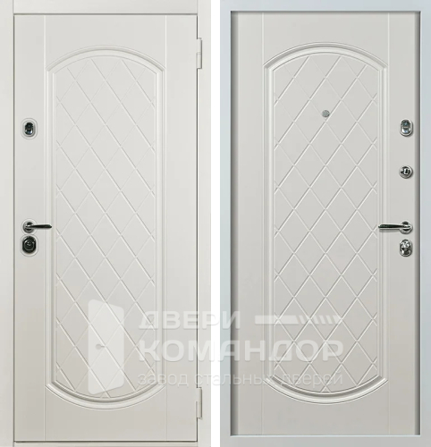 Входная дверь белая снаружи и внутри №41 с замками KALE