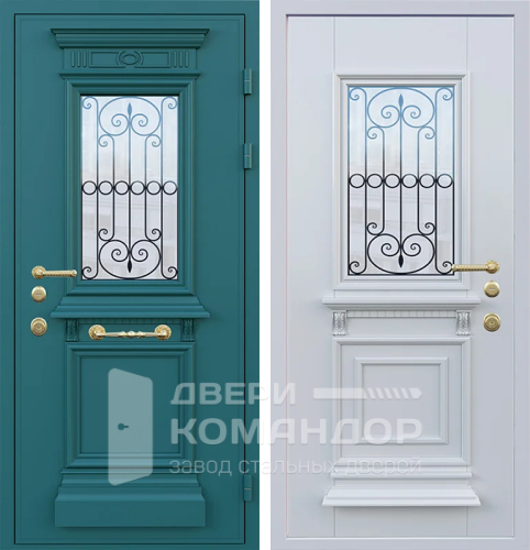 Входная дверь со стеклом на дачу №18