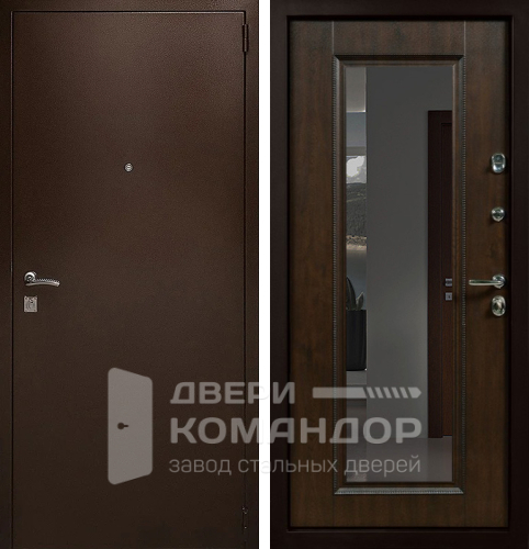 Зеркальная входная дверь в квартиру №8 с замками KALE