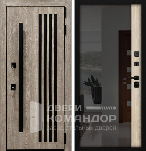 Зеркальная входная дверь в дом №31 размером 960x2050 мм