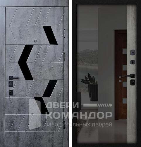 Дверь входная металлическая с зеркалом внутри №23