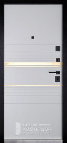 Черная железная дверь №124 с замками CISA - внутренняя сторона