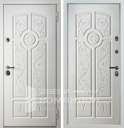 Дверь входная металлическая белая №29 с замками KALE