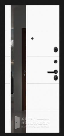 Входная дверь Лабиринт с зеркалом белая №20 размером 900x2000 мм - внутренняя сторона