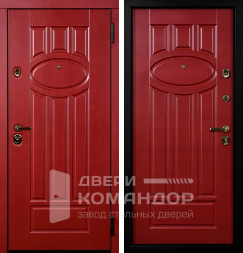 Красная металлическая дверь №2 размером 900x2000 мм