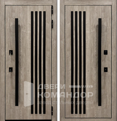 Входная дверь Термо с большой вертикальной штангой во всю высоту №71 размером 960x2050 мм