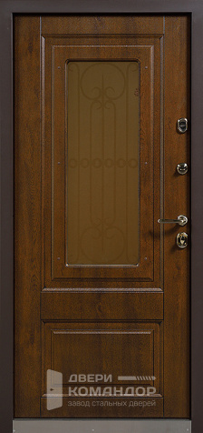 Входная дверь с терморазрывом со стеклом №9 размером 860x2050 мм - внутренняя сторона