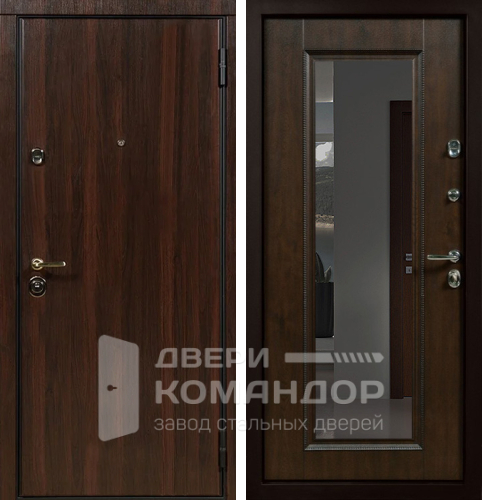 Железная дверь входная с зеркалом №3 размером 960x2050 мм