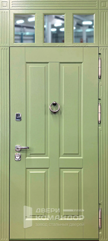 Оливковая входная дверь в американском стиле №76 - наружная сторона