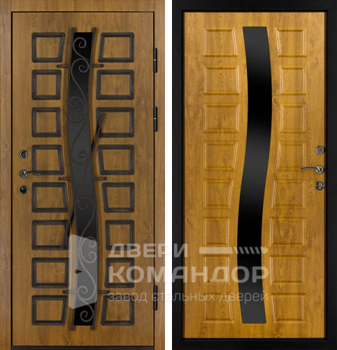 Входная дверь со стеклом для загородного дома №16 с замками KALE